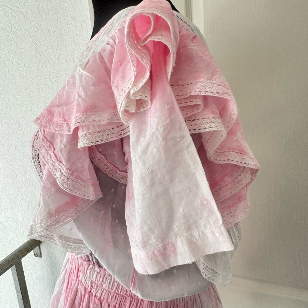 LoveShackFancy Sz Small Pink Natasha Heritage Mini Dress - Picture 7 of 11